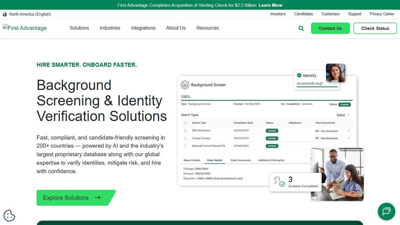 Global Background Checks & Screenings First Advantage